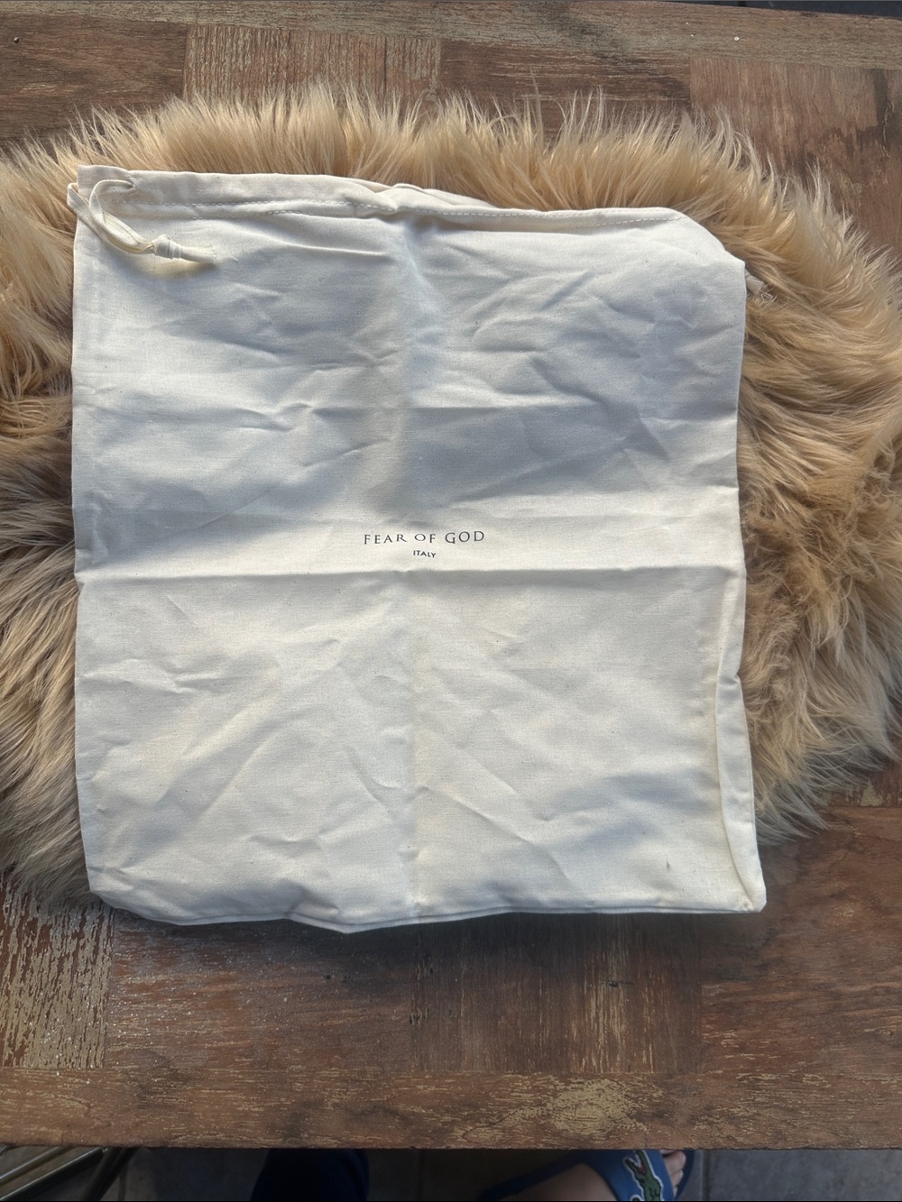 Fear of God Cream Canvas Drawstring Dust Bag